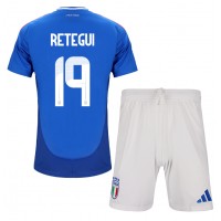 Maglia Calcio Italia Mateo Retegui #19 Prima Divisa Bambino Europei 2024 Manica Corta (+ pantaloncini)